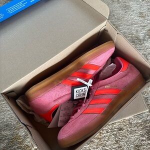 NWT Adidas Gazelles in pink/hot pink - womens size 9